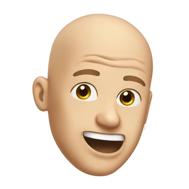 Bald guy head coming out of toilet sticker