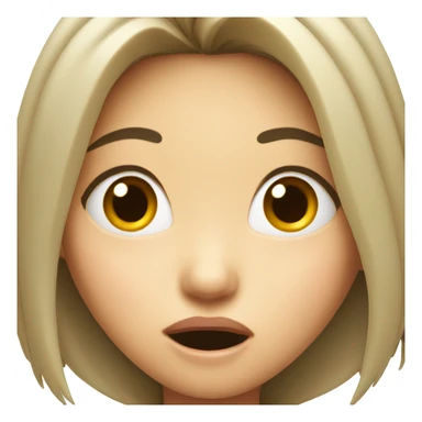 Asian girl with a shocked face sticker