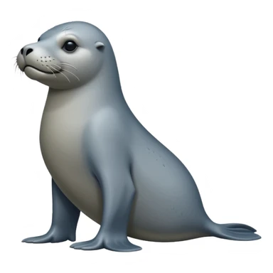 scary grey sea lion full body sticker