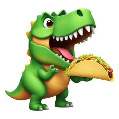 Dinosaur eating tacos sticker