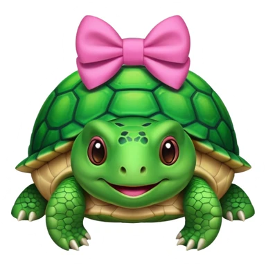 Turtle with pink bow sticker