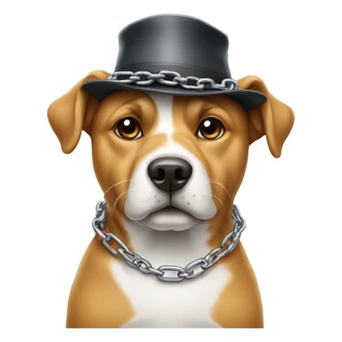 Dog with hat on and chains sticker