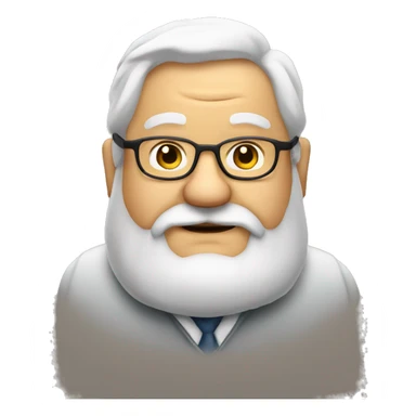 old fat man with beard and glasses sticker