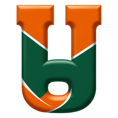 Miami Hurricanes logo just the ‘U’ clipped with no background sticker