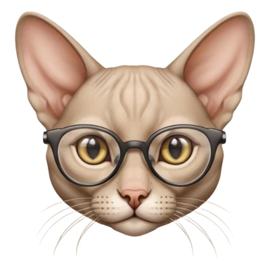 sfenks cat with glasses sticker