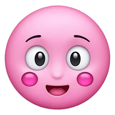 Cute pink emoji face sticker