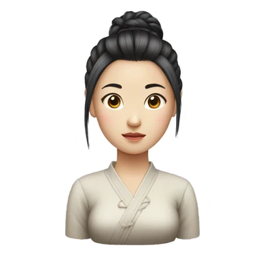 Chinese Girl with tied hair sticker