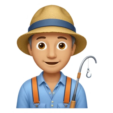 happy fisherman sticker