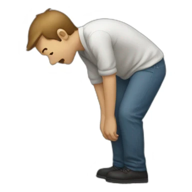 person bent over throwing up sticker