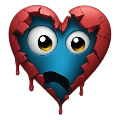 dark broken heart sticker
