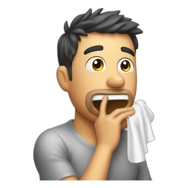 exhale emoji but with a hand wiping away sweat too sticker