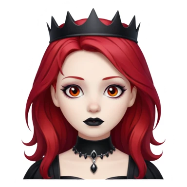 Powerful goth princess red hair sticker