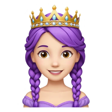 princesse with brided purple hair sticker