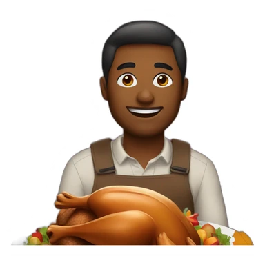 Man loving thanksgiving turkey sticker
