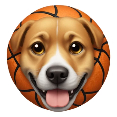 Dog with baskatball sticker