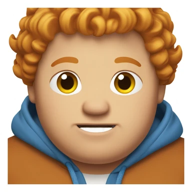 fat guy with ginger hair in a blue hoodie sticker