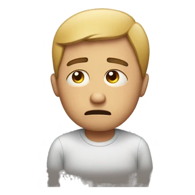 sad man because of bullying sticker