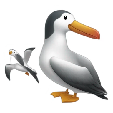 Two small albatross it seems we can’t fit all on a sailboat enmoji sticker