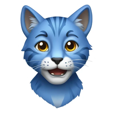 blue wild cat sticker