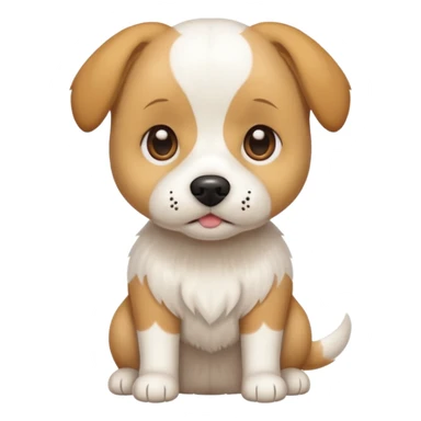 a full body white beagle x maltese x chi dog the size of a kelpie with light brown ears and a light brown patch on one eye sticker