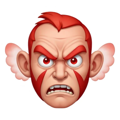 angry man with red face and steam coming from ears sticker