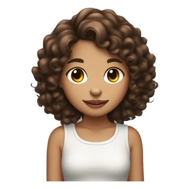 girl with curly brown hair cuddling black and white cat with tongue out sticker