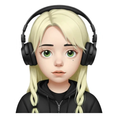 billie eilish wearing headphones sticker