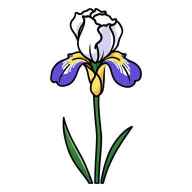 elegant iris flower in bloom sticker