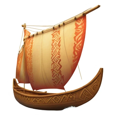 traditional Polynesian double-hulled outrigger canoe called a wa'a kaulua sticker