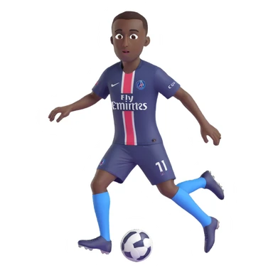PSG football player Blaise Matuidi celebrating energetic expression in PSG kit sticker
