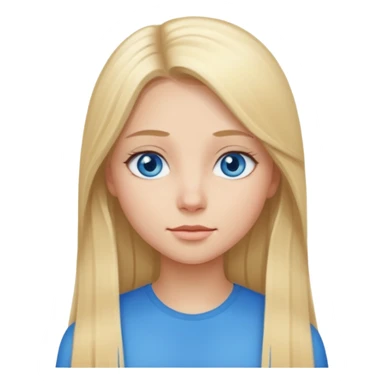 A girl with  straight long blond hair sticker