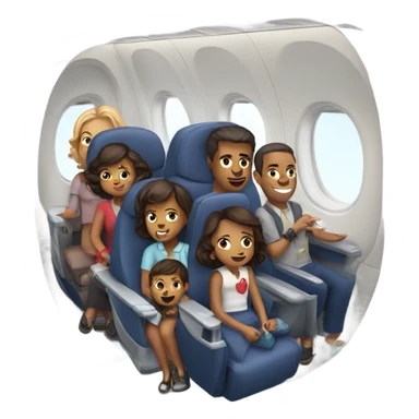 Family of 8 in airplane sticker