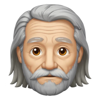 long hair bearded old man  sticker