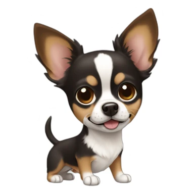 dark fur with brown white dog chihuahua sticker