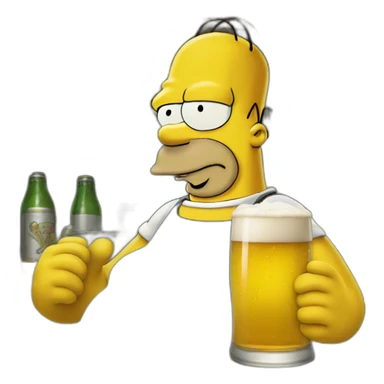 Homer Simpson drink à beer sticker