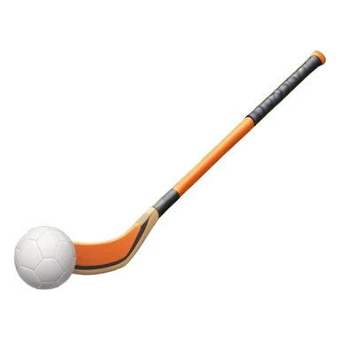 A field hockey stick and ball on a vibrant green grass field, with goalposts and clear field markings in the background. The scene emphasizes the bright, lush grass, highlighting the fast-paced and strategic nature of hockey on a well-maintained pitch. sticker