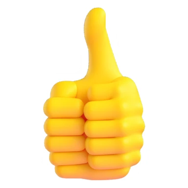 thumbs up hand gesture with bright yellow skin tone sticker
