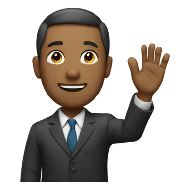 man raising his hand sticker