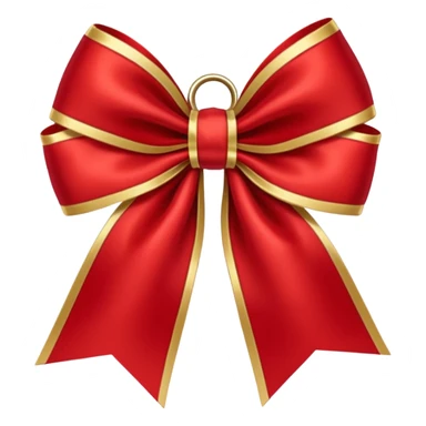 Red christmas bow with gold sticker