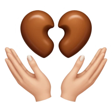 Je veux l'emoji main en cœur 🫶🏾 avec une main marron et une main blanche, deux mains qui forment un coeur sticker
