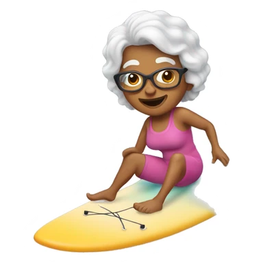 Grandma on surfboard sticker