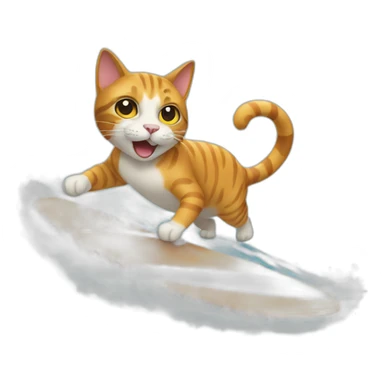 a cat that surfs sticker