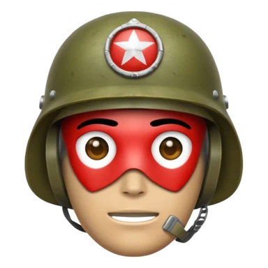 Make an army soldier helmet with a face sticker