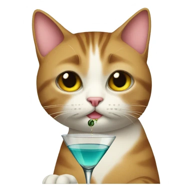 Cat with martini sticker