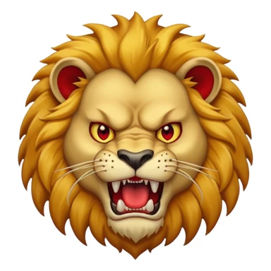 Angry lion with red eyes and dangerous teeth sticker