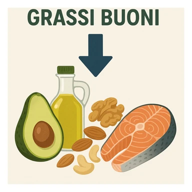 Grassi buoni con freccia in basso sticker
