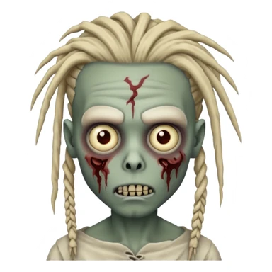 Zombie boy with dreadlocks sticker