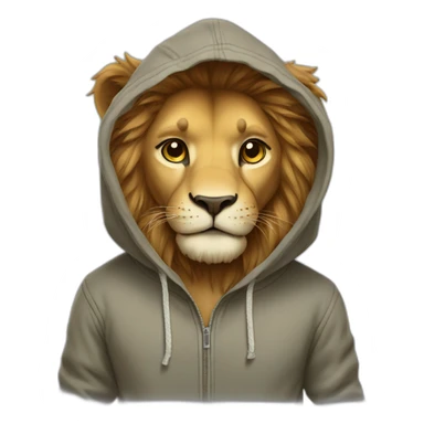 cute lion in hoodie sticker