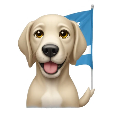 Perro con bandera de Uruguay sticker