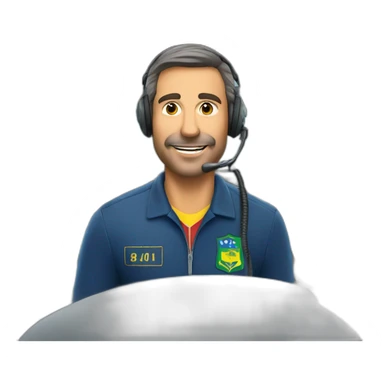 Brazilian coach called Pablo Marçal inside a helicopter giving orders to the pilot sticker
